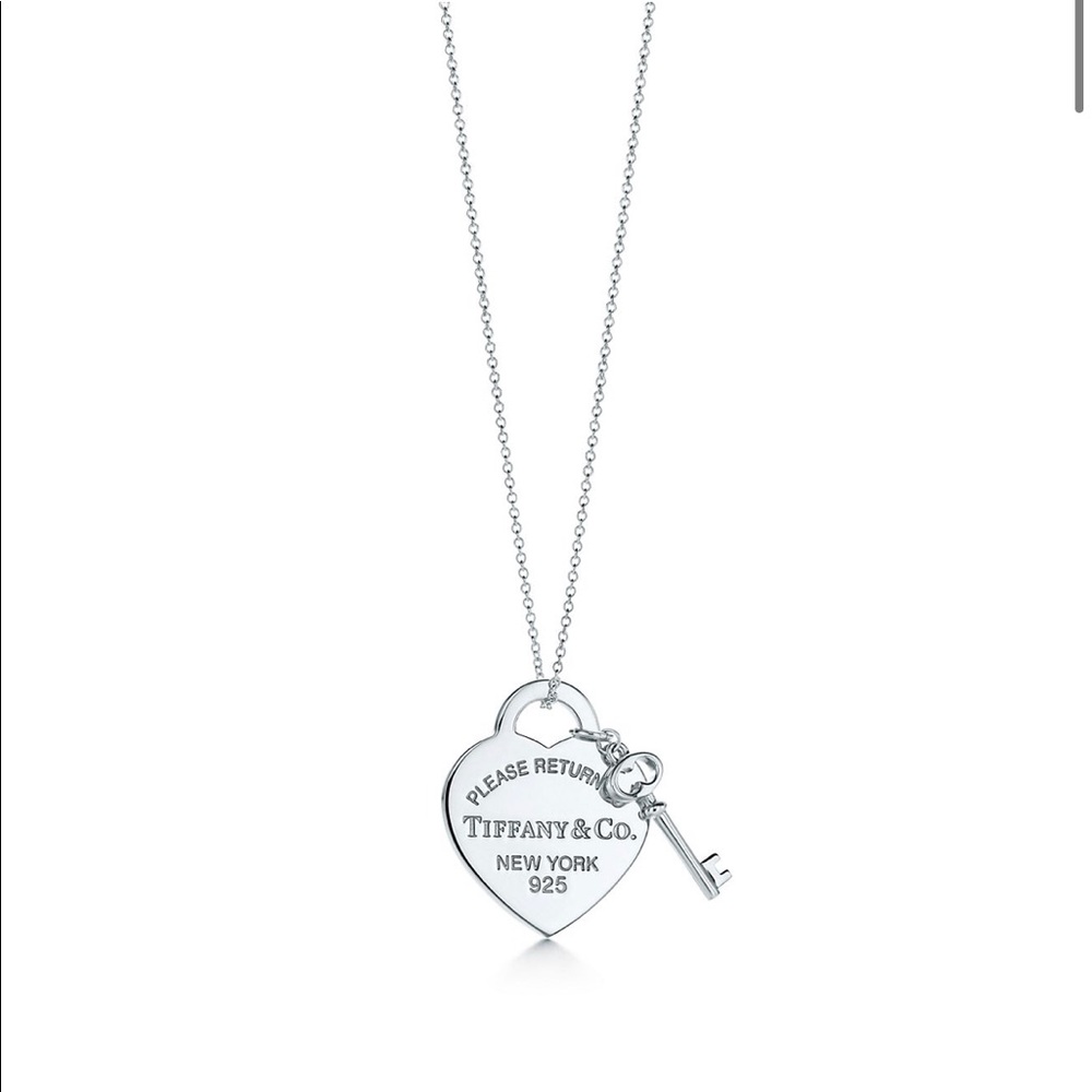 Tiffany and Co Heart Tag with Key Pendant 18”